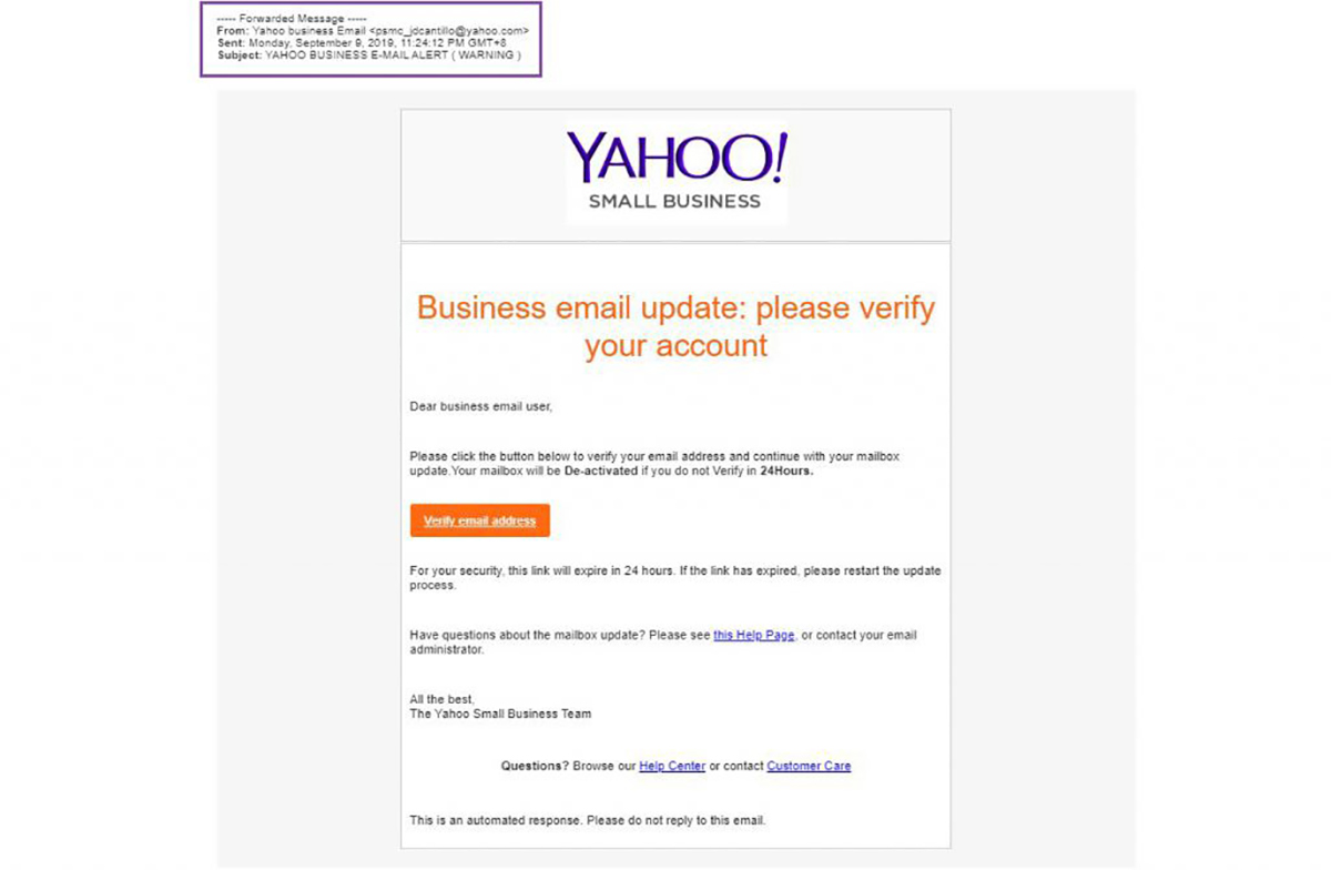Phishing Email - Dubious sender